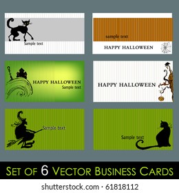 vector set of call cards for Halloween