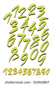 vector set of calligraphic acrylic or ink numbers. ABC for your design. 
