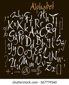 vector set of calligraphic acrylic or ink alphabet. ABC for your design. 