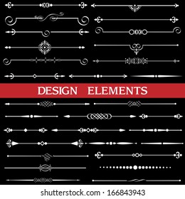 Vector set of calligraphic borders and page decor 