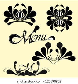 vector set: calligraphic design