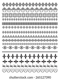 Vector Set of Calligraphic Design Borders Elements. EPS10