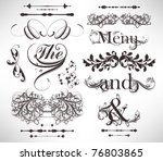 vector set: calligraphic design elements and page decoration - lots of useful elements to embellish your layout, detailed antique and baroque frames with retro flowers and floral borders. eps 10.