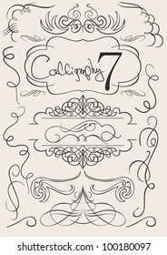 vector set: calligraphic design elements and page decoration