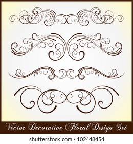 vector set: calligraphic design elements and page decoration - lots of useful floral elements to embellish your layout
