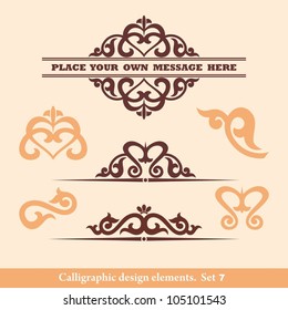 vector set calligraphic design elements and page decoration