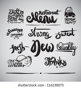 vector set calligraphic design elements for restaurant