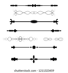 Vector set of calligraphic design elements and page decor