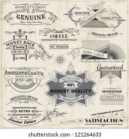 Vector Set: Calligraphic Design Elements and Page Decoration, Vintage Frame collection