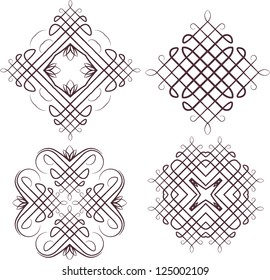 vector set: calligraphic design elements, decoration patterns