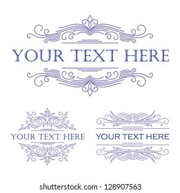 Vector set: calligraphic design elements