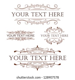 vector set: calligraphic design elements