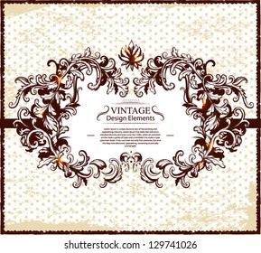 Vector set of calligraphic design elements