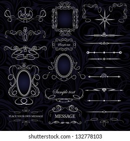 vector set of calligraphic design elements