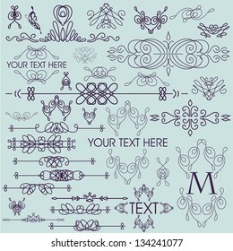 Vector set: calligraphic design elements for menu or its.