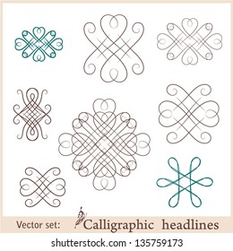 Vector set: calligraphic design elements for menu or its.