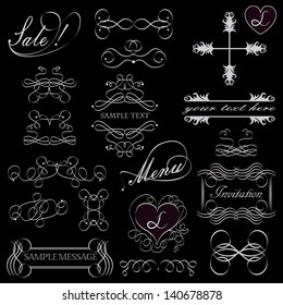 vector set of calligraphic design elements