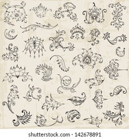 Vector Set: Calligraphic Design Elements and Page Decoration, Vintage Frame collection