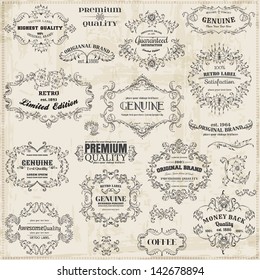 Vector Set: Calligraphic Design Elements and Page Decoration, Vintage Frame collection