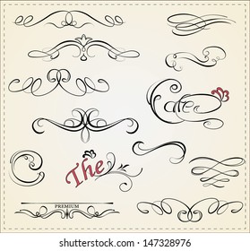 vector set: calligraphic design elements and page decoration