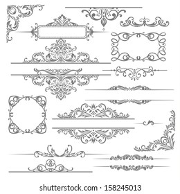 Vector set: calligraphic design elements and page decoration.