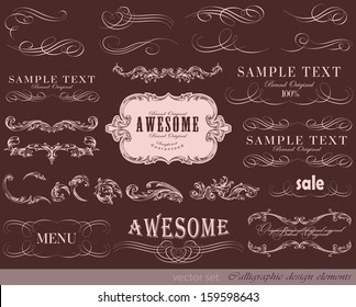 vector set: calligraphic design elements and page decoration, Premium Quality and Satisfaction Guarantee Label