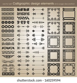 vector set: calligraphic design elements and page decoration - lots of useful elements to embellish your layout 