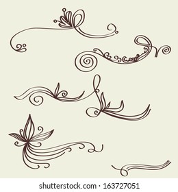 Vector set: calligraphic design elements and page decoration