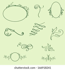 Vector set: calligraphic design elements and page decoration