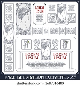 Vector set of calligraphic design elements and page decor