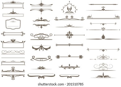 Vector set: calligraphic design elements and page decoration