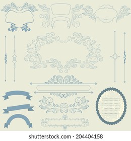 vector set: calligraphic design elements and page decoration - lots of useful elements to embellish your layout