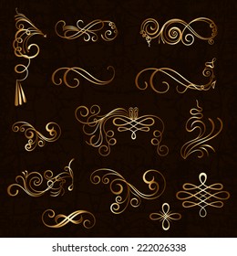 vector set of calligraphic design elements