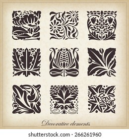 Vector set: calligraphic design elements