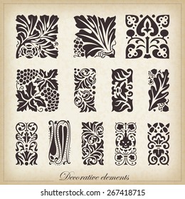 Vector set: calligraphic design elements