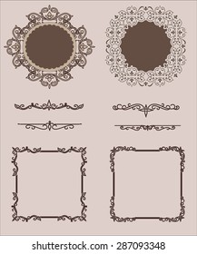 Vector Set of Calligraphic Design Elements and Page Decoration Dividers.