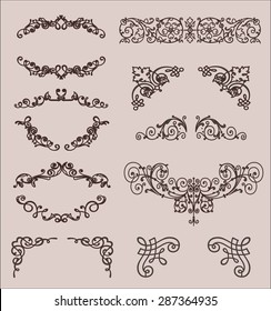 vector set: calligraphic design elements and page decoration, Premium Quality and Satisfaction Guarantee Label collection with vintage engraving flowers.