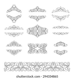 vector set calligraphic design elements and page decoration, Vintage Frame