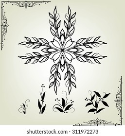 Vector set: calligraphic design elements