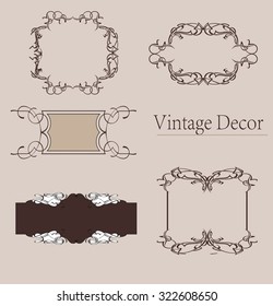 vector set: calligraphic design elements and page decoration, Premium Quality and Satisfaction Guarantee Label collection with vintage engraving flowers.