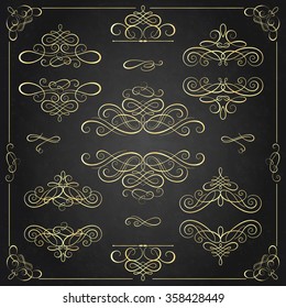 Vector set: calligraphic design elements