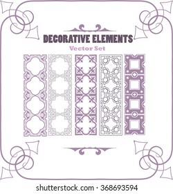 Vector set of calligraphic design elements and page decor