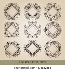 vector set: calligraphic design elements and page decoration - lots of useful elements to embellish your layout