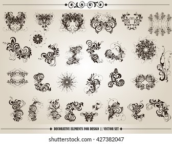 Vector set: calligraphic design elements and page decoration - lots of useful elements to embellish your layout