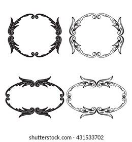 Vector set of calligraphic design elements: page decoration, Premium Quality