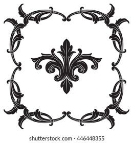 Vector set of calligraphic design elements: page decoration, Premium Quality