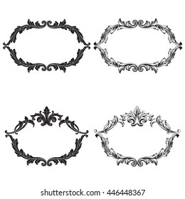 Vector set of calligraphic design elements: page decoration, Premium Quality