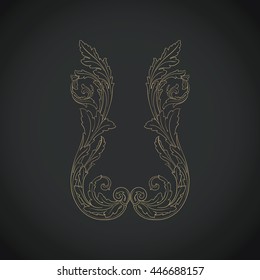 Vector set of calligraphic design elements: page decoration, Premium Quality