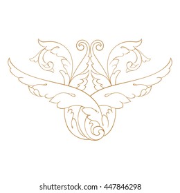 Vector set of calligraphic design elements: page decoration, Premium Quality