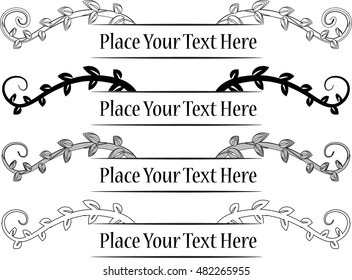 vector set: calligraphic design elements and page decoration with plant